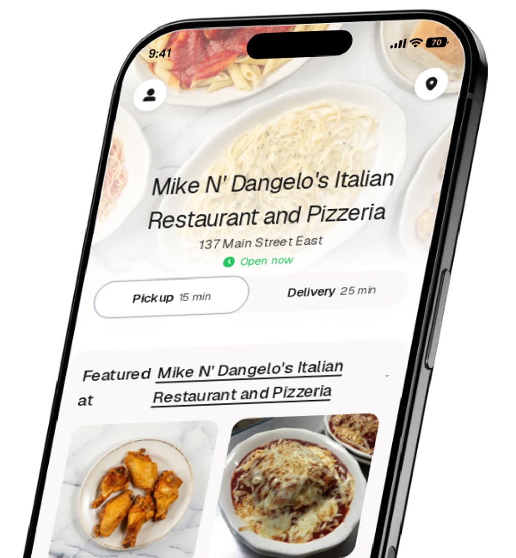 Mike N' Dangelo's Italian Restaurant and Pizzeria app preview