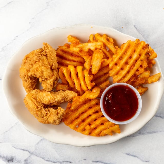 2 Tenders & Waffle Fries.