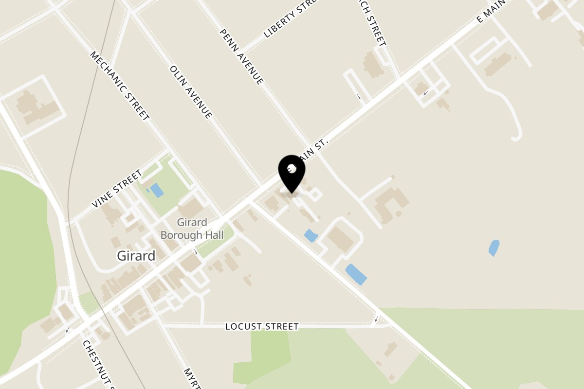 Map showing the location of Mike N' Dangelo's Italian Restaurant and Pizzeria Mike N' Dangelo's Carryout on 137 Main Street East in Girard